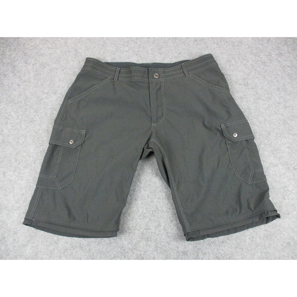 Kuhl Shorts Mens 36 Gray Cargo Canvas Pockets Flat Front Outdoor Hiking